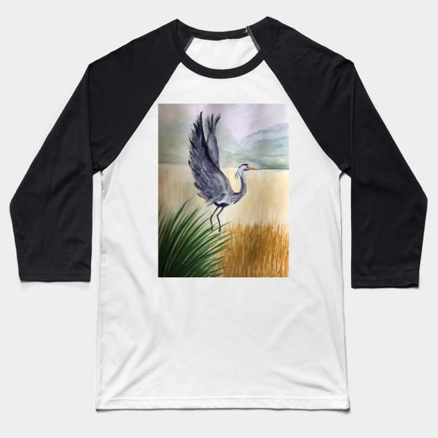 Heron Displaying Baseball T-Shirt by Juliejart